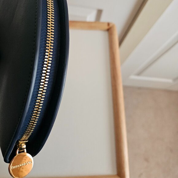 Like-New Authentic Tiffany & Co. Deep Teal Half Moon Zip Around Wallet - Picture 6 of 6